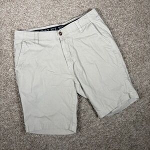 Iron Flex Mens Tan Khaki Chino Shorts Size 32 Stretch Flat Front Casual Summer